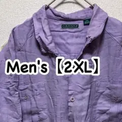 HN76【US輸入】CUBAVERA　半袖シャツ【メンズ2XL】パープル