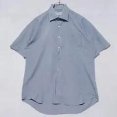 ヒロココシノオム ストライプ半袖シャツ 胸ポケット付き グレー系 Lのサムネイル