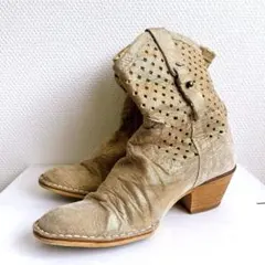 希少✨ PANAMA JACK（25.5）エンジニアブーツ パンチング ベージュ 