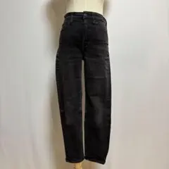 UNIQLO ハイライズ ストレートジーンズ カイハラデニム 黒タグ25