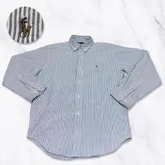Ralph Lauren BDストライプシャツ　ブルー　長袖　ラルフローレン