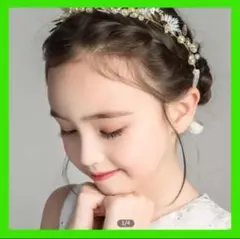 子供用花飾りヘアバンド