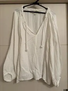 H&M エイチアンドエム　オーガニックコットンブラウス　ギャザーブラウス　新品