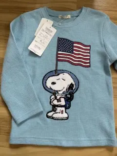 PEANUTS スヌーピー ワッフル長袖Tシャツ 95