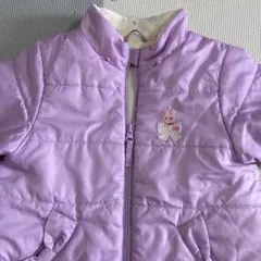 【ミキハウス】パープル　コート 中綿入り フード取外し