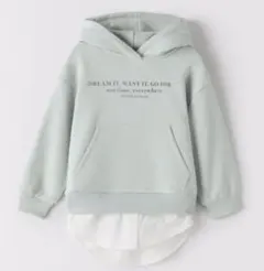 新品☆ZARA ザラ シャツ付きフーディ フード付きパーカー