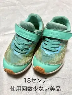 【使用回数少ない美品】18センチSHINSOKU 瞬足 ミントグリーンスニーカー