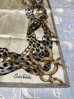 Carlos Falchi オフホワイト　レオパード柄　スカーフ