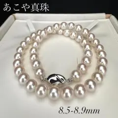 大珠 干渉色✨ あこや真珠 パール ネックレス 8.5-8.9mm SV留め具