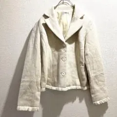 【イマージュ】テーラードジャケット　あったかジャケット　フリンジ　カジュアルのサムネイル