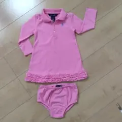 ベビーワンピース長そで18M　美品　ラルフローレン
