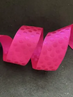 リボン切り売り　1.5m 約3.8cm幅　ピンク　ドット