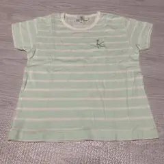 KUMIKYOKU ミントグリーン ストライプ Tシャツ Sのサムネイル