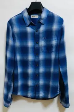 【美品】ホリスター Hollister チェックシャツ 長袖 ブルー Sサイズ