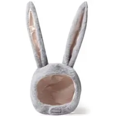 ウサギ 帽子 うさぎ 子供 かぶりもの うさぎの被り物 グレー