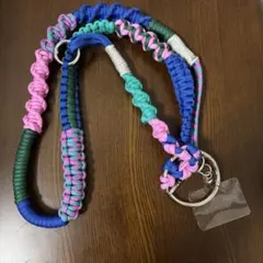 スマホストラップ　緑　ピンク