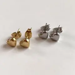 ステンレス　ミニ　ハート　ピアス　セット