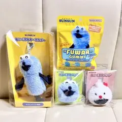パペットスンスン セブンイレブンぬいぐるみキーホルダー1点 ぬいぐるみバッジ2点
