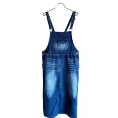 オーバーオール スカート デニム ロング丈 L