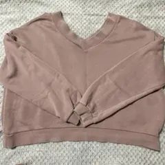 GYDA Vネック オフショルスウェット F ピンク　ギャル