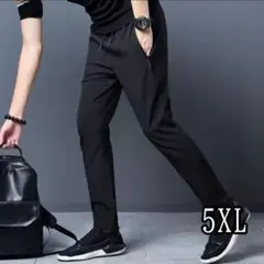 ジョガーパンツ　冷感パンツ接触冷感　スポーツ　ユニセックス　ブラック黒5XL