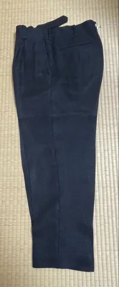 Igarashi Trousers 46程度 ヘリンボーン スラックス ネイビーのサムネイル