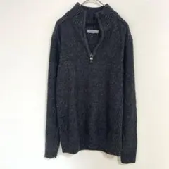 一点もの✨ジップアップセーター ハイネック ダークグレー 長袖 カジュアル 無地