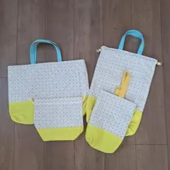 48/絵本袋/シューズ袋/体操服袋　ハンドメイド　入園　入学　まとめ売り　水玉♪のサムネイル