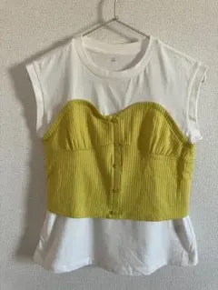 GU イエロー ホワイト Tシャツ