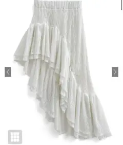 レースフリルアシンメトリースカート gn397 ホワイト GRL