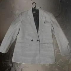 テーラードジャケット ブレザー ZARA チェック vintage 千鳥格子
