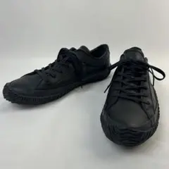 スピングル 超撥水加工 オールブラック レザースニーカー