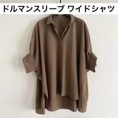 極美品 Liesse ドルマンスリーブ ワイドシャツ 身幅ゆったり リエス 羽織のサムネイル