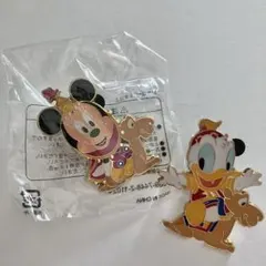 ディズニー　ミニー・ドナルド　ピンバッジ　2個
