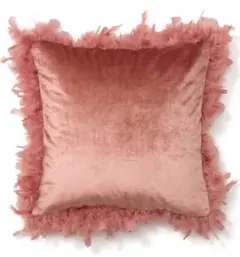 【訳あり】Francfrancフェザー クッションカバー ピンク 45×45