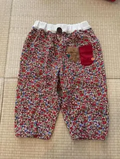 【試着のみ】RAGMART 半端丈小花柄パンツ 赤 ポケット付