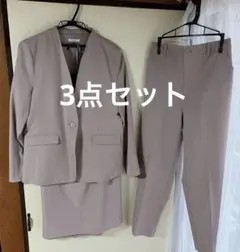 ハニーズGLACIERスーツ3点セットジャケットスカートパンツ　ピンクベージュM