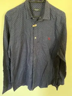 BLACK LABEL BURBERRY ネイビー ドット柄 長袖シャツ