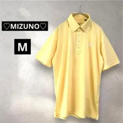 【371】ミズノ【M】ポロシャツ　パステルイエロー　ゴルフ　テニス　スポーツ