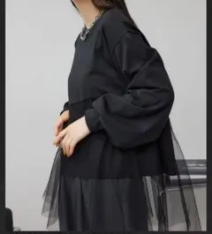 チュールドッキングフレアトップス