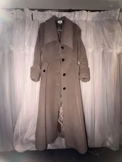 rienda ベージュ ロングコート ウール混合