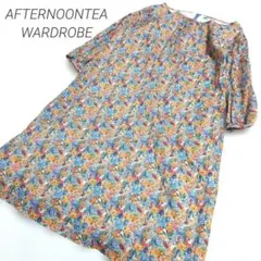 ○アフタヌーンティーワードローブ○　花柄　総柄　七分丈ワンピース　ゆったりのサムネイル