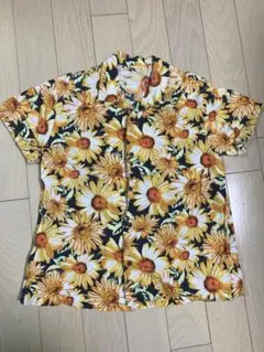 ひまわり柄 半袖シャツ