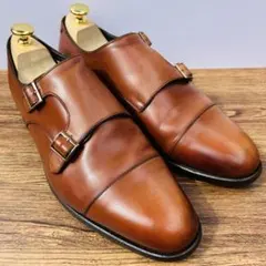 SHETLANDFOX ダブルモンクストラップ US8.5 ブラウン 革靴 2025年最新】シェットランドフォックス ダブルモンクの人気