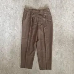 グレンチェック柄　 ブラウン　ウール100% スラックス