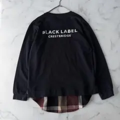 ✨美品✨ ブラックレーベルクレストブリッジ　チェックロンT 紺M