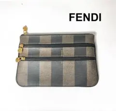 BR231 訳あり FENDI ペカン柄 ポーチ 3連ファスナー 액세서리
