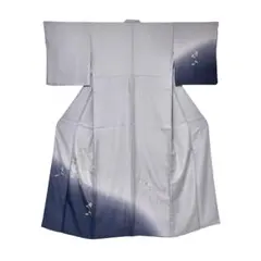 訪問着 正絹 中古 七五三 ライトグレー 友禅染 刺繍 №ymk0176