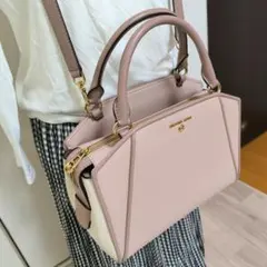 【未使用に近い】マイケルコース ショルダーバッグ 2Way ピンク ホワイト