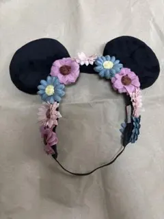 ミニーマウス　花飾りカチューシャ